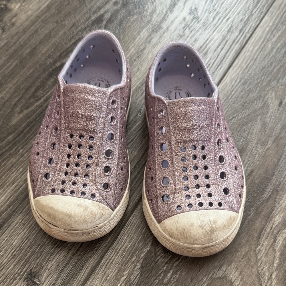 Native Kids Glitter Slip-On Shoes - Purple